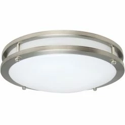 Style Selections Flush Mount Ceiling Light for Modern Decor - Needs 1 20-Watt LED Bulb - Silver Finish - 14-in dia