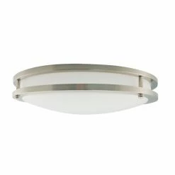 Project Source Round Flush Mount Ceiling Light - LED - 14-in - Metal/Acrylic - Brushed Nickel 8 Project Source Round Flush Mount Ceiling Light - LED - 14-in - Metal/Acrylic - Brushed Nickel -STYLE SELECTIONS Shop 03245019c L