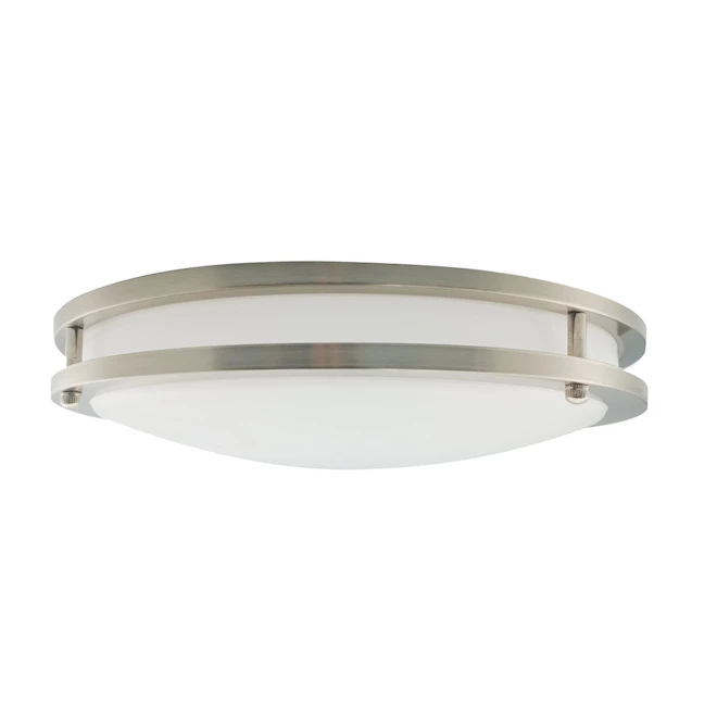 Project Source Round Flush Mount Ceiling Light - LED - 14-in - Metal/Acrylic - Brushed Nickel 5 Project Source Round Flush Mount Ceiling Light - LED - 14-in - Metal/Acrylic - Brushed Nickel - Image 3