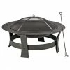 Outdoor Wood Fireplace - 19" x 35" - Steel - Black -STYLE SELECTIONS Shop 11875022 L