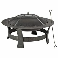 Outdoor Wood Fireplace - 19" x 35" - Steel - Black