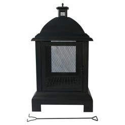 Style Selections Steel Outdoor Fireplace - 24 x 44-in - Black