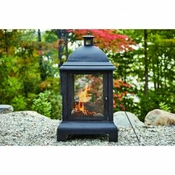Style Selections Steel Outdoor Fireplace - 24 x 44-in - Black -STYLE SELECTIONS Shop 11875023d L
