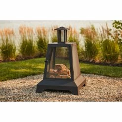 Style Selections Black Outdoor Square Wood Fireplace - 27.5-in -STYLE SELECTIONS Shop 11875028c L
