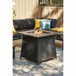 Bali Outdoor Fire Pit - Black - Steel - 50,000-BTU - 24 51/64-in H x 28-in W x 28-in D -STYLE SELECTIONS Shop 11875029c L