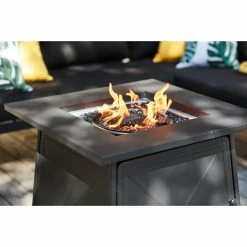 Bali Outdoor Fire Pit - Black - Steel - 50,000-BTU - 24 51/64-in H x 28-in W x 28-in D -STYLE SELECTIONS Shop 11875029d L