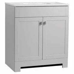 Leisel 2-Door Vanity 1 Sink 31-in Grey and White