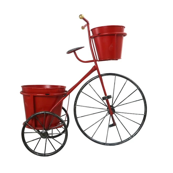 Style Selections 1-Pack 19.69-in x 20-in Red Metal Planter 3 Style Selections 1-Pack 19.69-in x 20-in Red Metal Planter