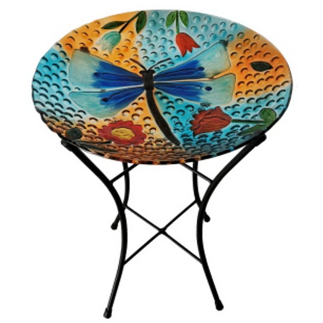 Style Selections 14.07-in Glass Bird Bath 3 Style Selections 14.07-in Glass Bird Bath