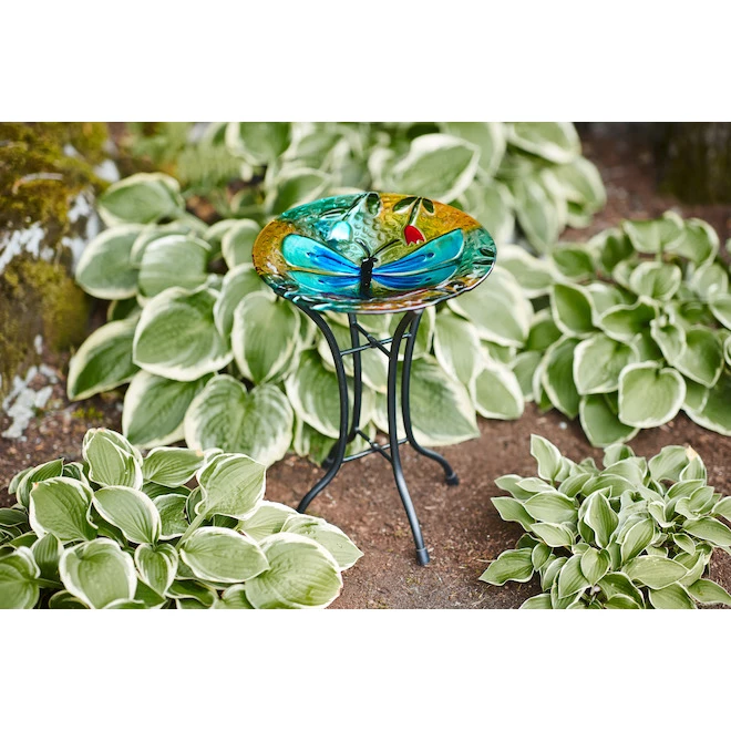 Style Selections 14.07-in Glass Bird Bath 4 Style Selections 14.07-in Glass Bird Bath - Image 2