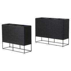 Planter Pots Style Selections - Shanghai - Black - 2 piece