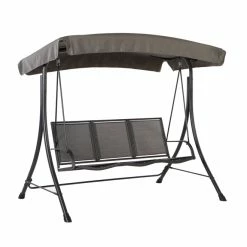 Style Selections 3-Seater Swing with Canopy - Steel - Grey