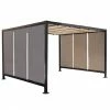 Steel Pergola with Canvas - 10' x 12' x 7' - Grey and Black -STYLE SELECTIONS Shop 20235112 L