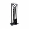 Style Selections Fireplace Tool Set - Steel - Black - 4 Pieces