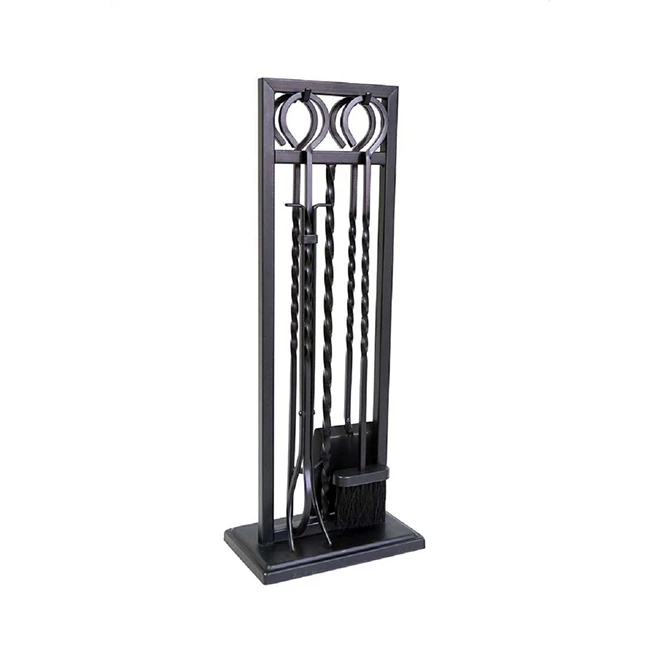 Style Selections Fireplace Tool Set - Steel - Black - 4 Pieces 3 Style Selections Fireplace Tool Set - Steel - Black - 4 Pieces