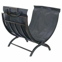 Foldable Log Holder and Tote - Black