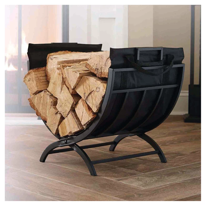 Foldable Log Holder and Tote - Black 4 Foldable Log Holder and Tote - Black - Image 2