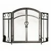 Style Selections 50.3-in Eggshell Black Powder Coated Steel 3-Panel Arched Twin Fireplace Screen -STYLE SELECTIONS Shop 30736554 L