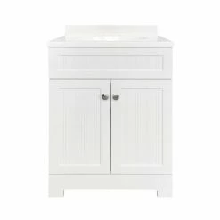 Style Selections Ellenbee Bathroom Vanity with Top White 24-in