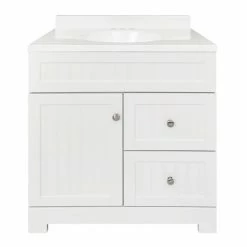 Style Selections Ellenbee Bathroom Vanity with Top White 30-in