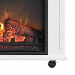 Style Selections Rolling Electric Fireplace - Infrared - 25.6-in - White Oak -STYLE SELECTIONS Shop 32255009c L