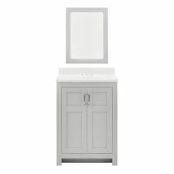 Style Selections Lowry Bathroom Vanity with Mirror - Light Grey - 25-in W x 19-in D x 37-in H