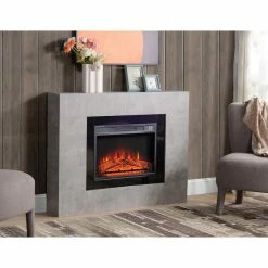 Style Selections Rossa Electric Fireplace with Timer - 23-in - Cement Ash -STYLE SELECTIONS Shop 35025011d L