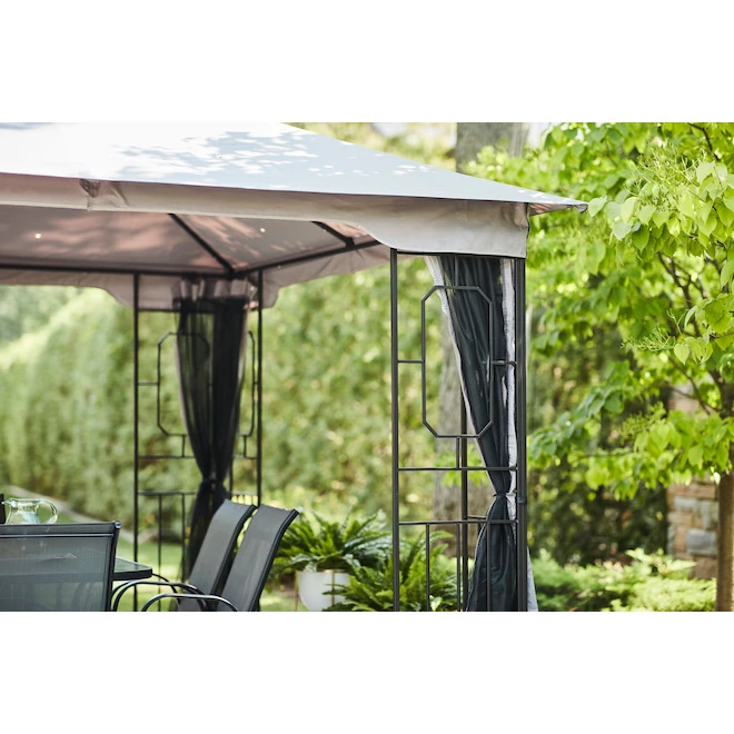 Style Selections 10-ft x 10-ft Black and Grey Gazebo with Netting 5 Style Selections 10-ft x 10-ft Black and Grey Gazebo with Netting - Image 3