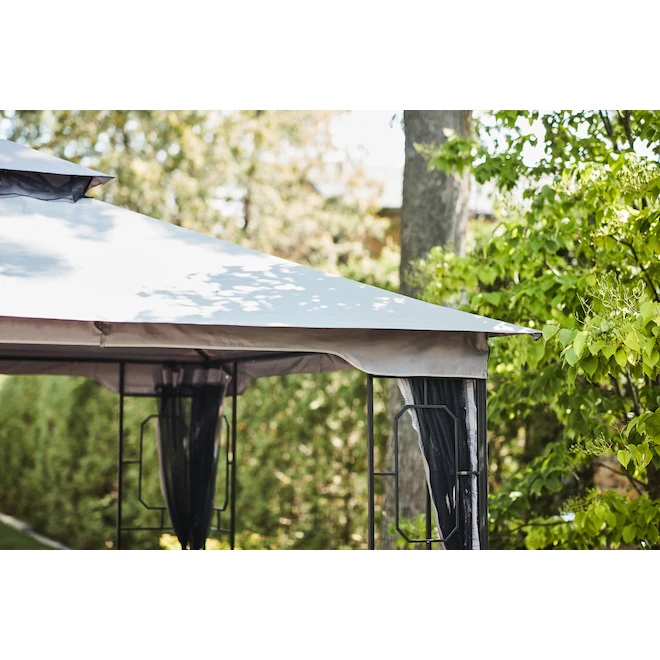 Style Selections 10-ft x 10-ft Black and Grey Gazebo with Netting 6 Style Selections 10-ft x 10-ft Black and Grey Gazebo with Netting - Image 4