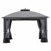 Allen + Roth 10-ft x 12-ft Black and Grey Gazebo with Dome-Shaped Roof -STYLE SELECTIONS Shop 38115290 L