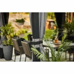 Allen + Roth 10-ft x 12-ft Black and Grey Gazebo with Dome-Shaped Roof -STYLE SELECTIONS Shop 38115290d L