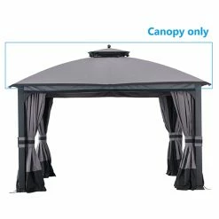 Allen + Roth 10-ft x 12-ft Grey Gazebo Canopy