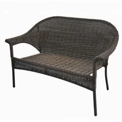 Style Selections Spruce Hills 2 Seats Patio Loveseat in Brown Woven Wicker