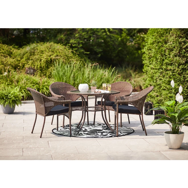 Style Selections Spruce Hills 39 1/2-in Tempered Glass Round Patio Dining Table 5 Style Selections Spruce Hills 39 1/2-in Tempered Glass Round Patio Dining Table - Image 3