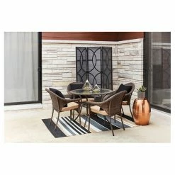 Valleydale Wicker Patio Chair - Stackable - Black -STYLE SELECTIONS Shop 41355022c L