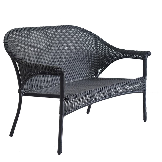 Patio Loveseat - Woven Wicker - Black 3 Patio Loveseat - Woven Wicker - Black