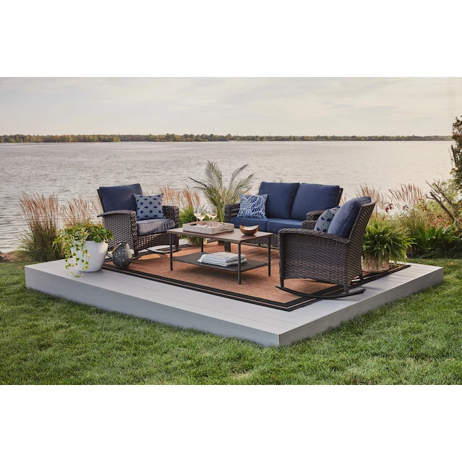 Style Selections Sunbridge Conversation Set - 4 Pieces - Steel - Blue 4 Style Selections Sunbridge Conversation Set - 4 Pieces - Steel - Blue - Image 2