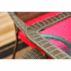 Style Selections Spruce Hills Rectangular Patio Dining Table - 63-in x 38-in - Steel, Wicker and Glass -STYLE SELECTIONS Shop 41535308c L