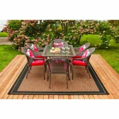 Style Selections Spruce Hills Rectangular Patio Dining Table - 63-in x 38-in - Steel, Wicker and Glass -STYLE SELECTIONS Shop 41535308d L