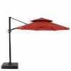 Garden Treasures Offset Patio Umbrella - Aluminum and Olefin - Tiltable and Rotating - Red -STYLE SELECTIONS Shop 41535384 L
