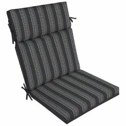 Style Selections Polyester Reversible High-Back Chair Cushion with Striped Pattern
