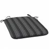Style Selections Reversible Patio Chair Cushion - 19-in x 18-in x 2.5-in - Polyester - Striped Black Pattern -STYLE SELECTIONS Shop 41537232 L