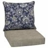 Style Selections Patio Chair Cushions - Deep Seat - 46.5-in x 24-in - Grey/Navy Blue -STYLE SELECTIONS Shop 41537493 L