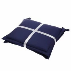 Style Selections Bistro Chair Cushion - 18-in x 15-in - Blue - 2-Piece