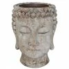 Buddha Head Flower Pot - 8.5" - Resin - Grey -STYLE SELECTIONS Shop 43225035 L