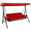 Style Selections Futon Swing - 3-Person - 8-ft - Steel/Polyester - Red/Brown -STYLE SELECTIONS Shop 44315009 L