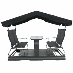 Style Selections Brown Plastic and Metal Glider Patio Swing