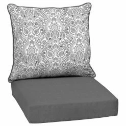 STYLE SELECTIONS Online Shop 23 Style Selections 2-Piece Tybalt Damask Grey Deep Seat Patio Chair Cushion