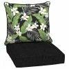 Style Selections 2-Piece Oliani Tropical Black Floral Deep Seat Patio Chair Cushion -STYLE SELECTIONS Shop 47235050 L