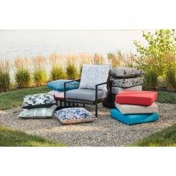 Style Selections 2-Piece Poet's Garden Red Geometric Deep Seat Patio Chair Cushion -STYLE SELECTIONS Shop 47235051b L